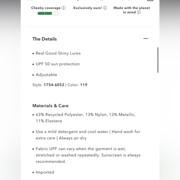 Aerie Sparkle Adjustable Cheekiest Bikini Bottom - Brown - Picture 6 of 6